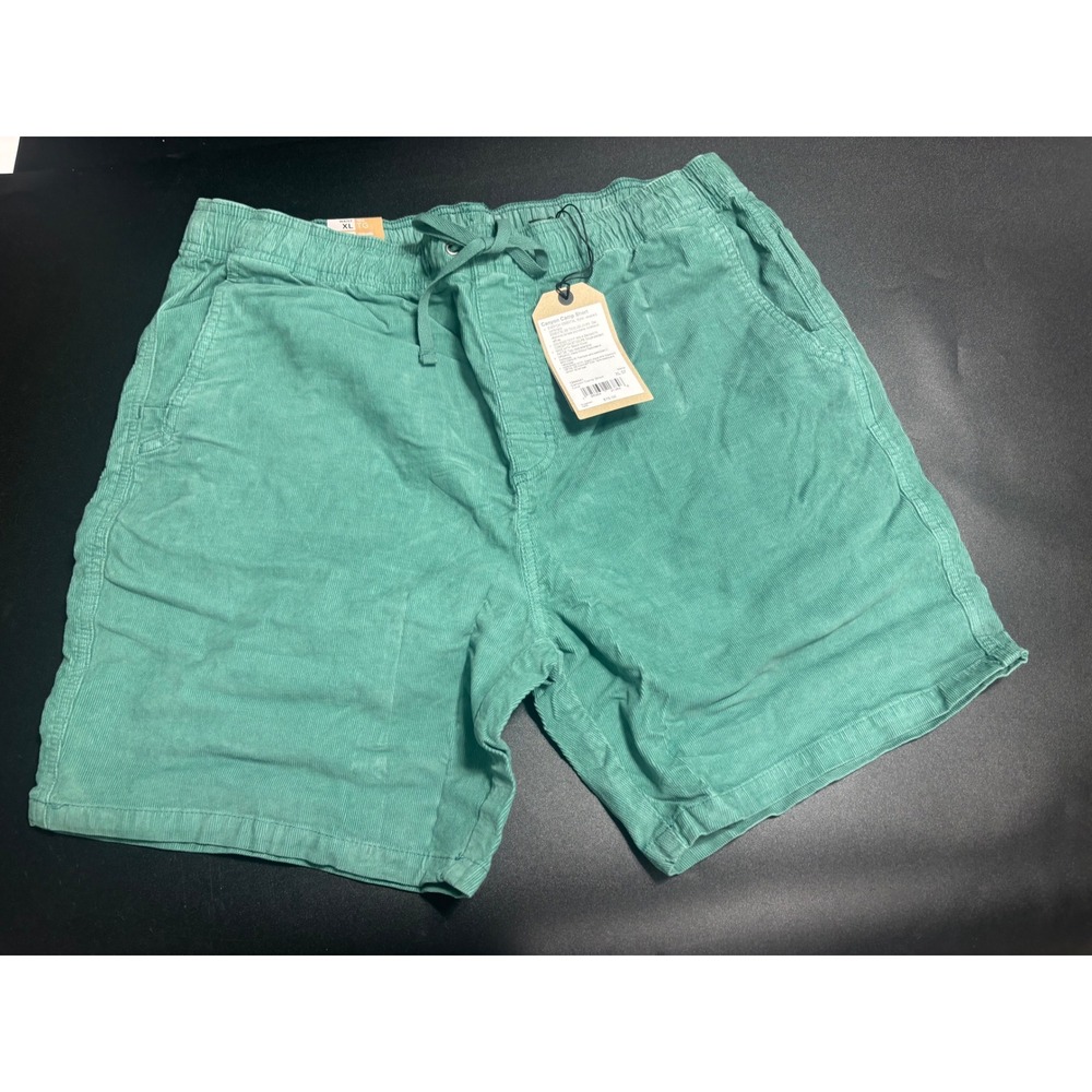 prAna NWT Men's Canyon Camp Shorts Cotton Blend Elastic Waist Green XL MSRP$75